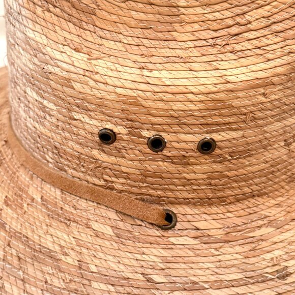 Straw Hat "The Best Hat" by Your Stylist Says Leather Straps Sun RTL $130 - Picture 7 of 9